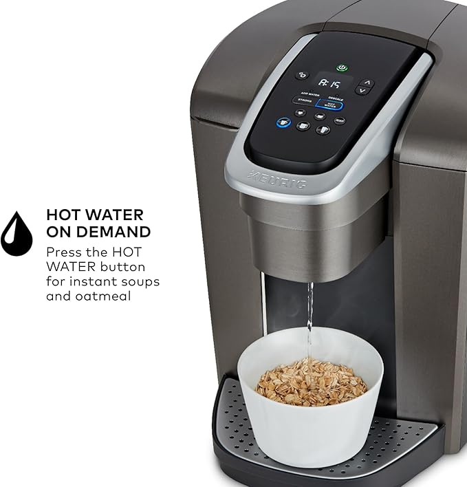Keurig K-Elite Single Serve K-Cup Pod Coffee Maker with Strength and Temperature Control Iced Coffee Capability 8 to 12oz Brew Size Programmable Brushed Slate