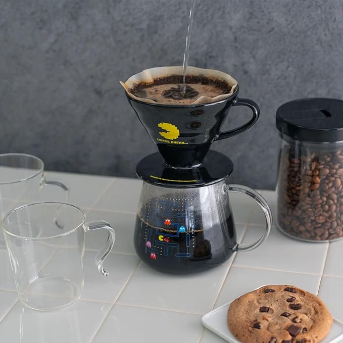 HARIO V60 Ceramic Dripper Set with PAC-MAN