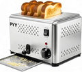 PYY Commercial Toaster 4 Slices with 2/4 Slice Option 120pcs/h 6-Level Setting Toaster with Removable Crumb Tray 1.1 inch Wide Slot for Bagel Bread Stainless Steel for Restaurant Home 1200W