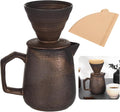 620 Ml Ceramic Pour Over Coffee Maker with 100 Filters Retro Design Perfect for Home Or Office Brewing