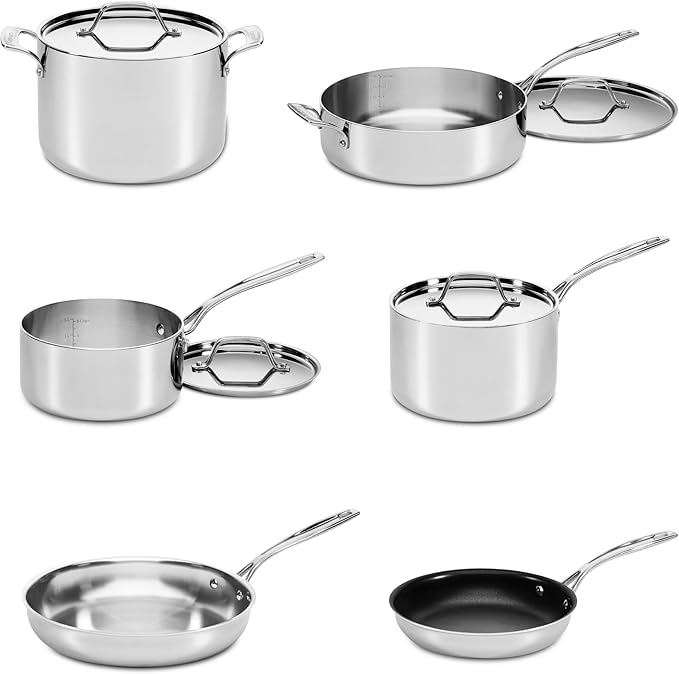 Cuisinart Custom-Clad 5-Ply Stainless Steel 10 Piece Cookware Set CCC5-10