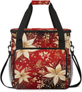 Holly Berry Flowers Coffee Maker Carrying Bag Cartoon Flowers Travel Storage Bag Compatible with K-Mini or K-Mini Plus Single Serve Coffee Brewer Carrying Case with Multiple Pockets &amp Shoulder S