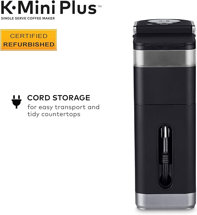Keurig K-Mini Plus Coffee Maker Certified Refurbished Black (Renewed)