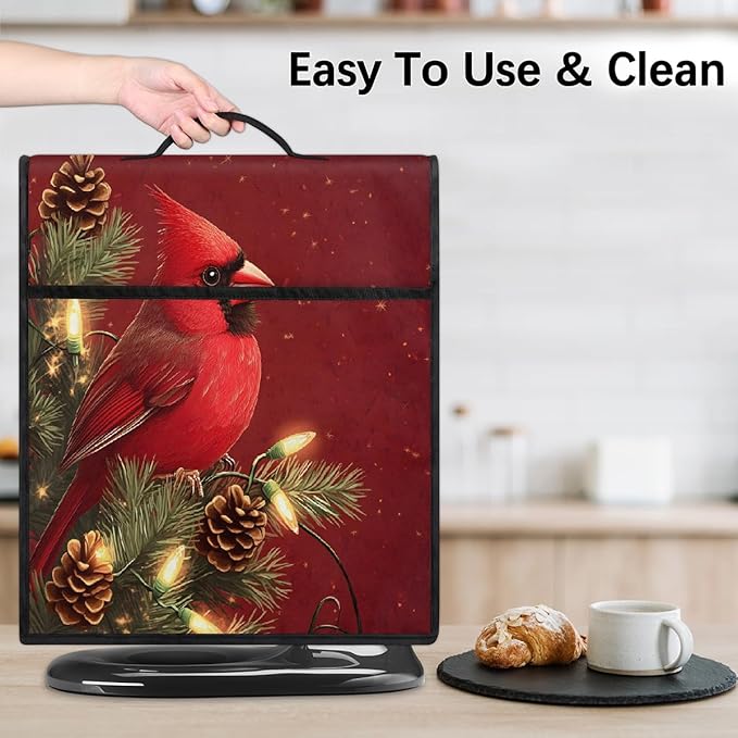 cfpolar Kitchen Aid Mixer Cover Compatible with 6-8 Quarts Christmas Holly Cardinal Stand Mixer Cover Kitchen Aid Mixers Accessories Appliance Organizer Bag Dust Covers with Zipper Pocket