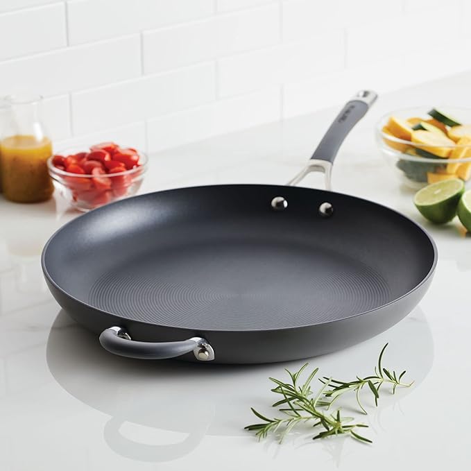 Circulon - 83906 Circulon Radiance Hard Anodized Nonstick Frying Pan / Fry Pan / Hard Anodized Skillet with Helper Handle - 14 Inch Gray