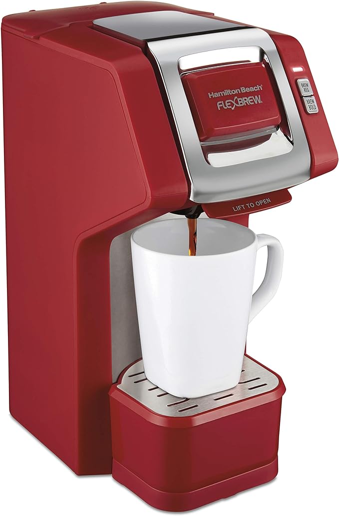 Hamilton Beach FlexBrew Trio and Single Serve Coffee Makers Bundle Black and Red 49902 &amp 49945