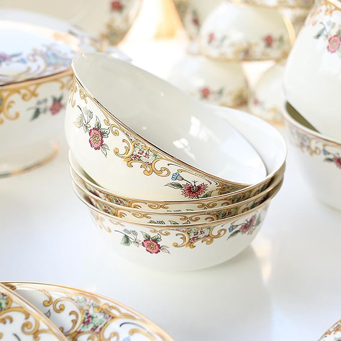 ACMLIFE Bone China Dinnerware Set 3-Tier Serving Stand Porcelain Cupcake and Stand Bone China Serving Platter