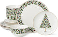 kate spade new york Evergreen 12-Piece Dinnerware Set 12 Count Ivory Christmas Dinnerware Set Holiday Hosting