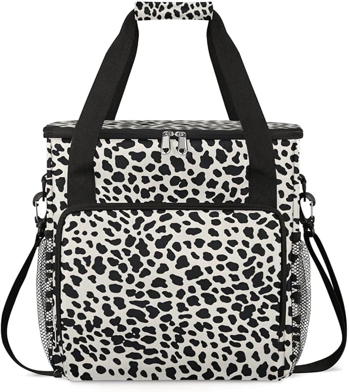 Coffee Maker Carrying Bag Leopard Pattern Single Cup Coffee Maker Travel Bag Compatible with Keurig K-Mini or K-Mini Plus Portable Storage Bag with Shoulder StrapAZ-203