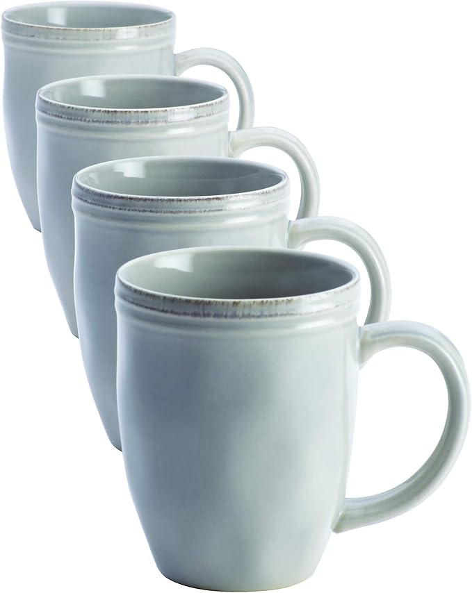 Rachael Ray Cucina Dinnerware 16-Piece Stoneware Dinnerware Set Sea -Salt Grey