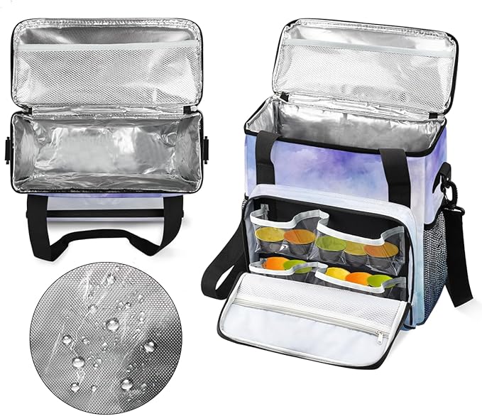 Blue Tie Dyeing Coffee Maker Carrying Bag Portable Travel Storage Tote Bag Compatible with K-Mini or K-Mini Plus Single Serve Coffee Brewer Carrying Case with Multiple Pockets &amp Shoulder Strap