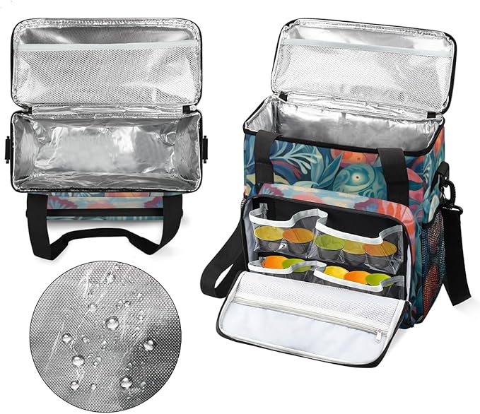 Easter Egg Coffee Maker Carrying Bag Oil Painting Floral Travel Storage Bag Compatible with K-Mini or K-Mini Plus Single Serve Coffee Brewer Carrying Case with Multiple Pockets &amp Shoulder Strap