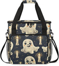 Halloween Spooky Ghosts Coffee Maker Carrying Bag Travel Storage Bag Compatible with K-Mini or K-Mini Plus Single Serve Coffee Brewer Carrying Case with Multiple Pockets &amp Shoulder Strap