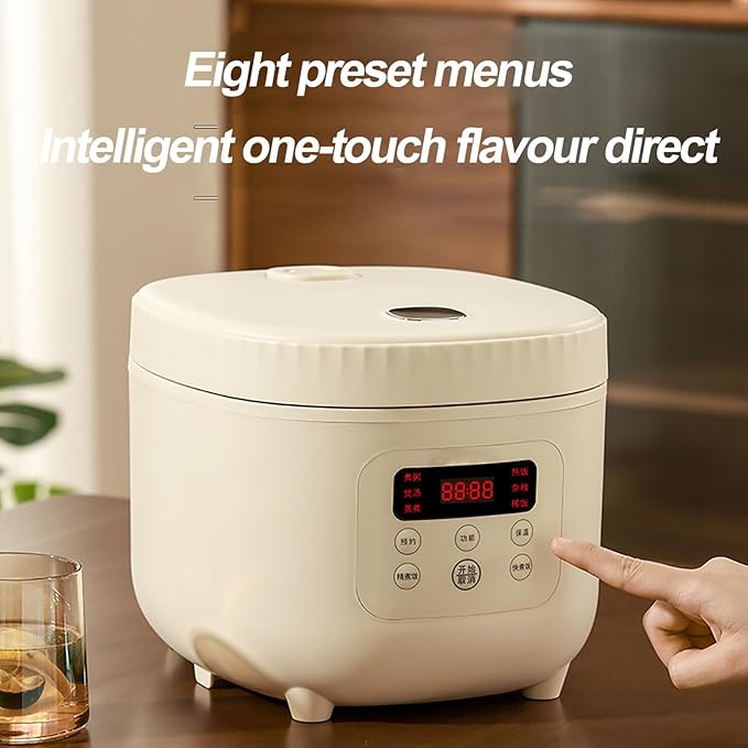 Smart Rice Cooker 3L Slow Cooker and Steame with 8 Cooking Functions 360° Heating Evenly and 24-Hour Smart Appointment