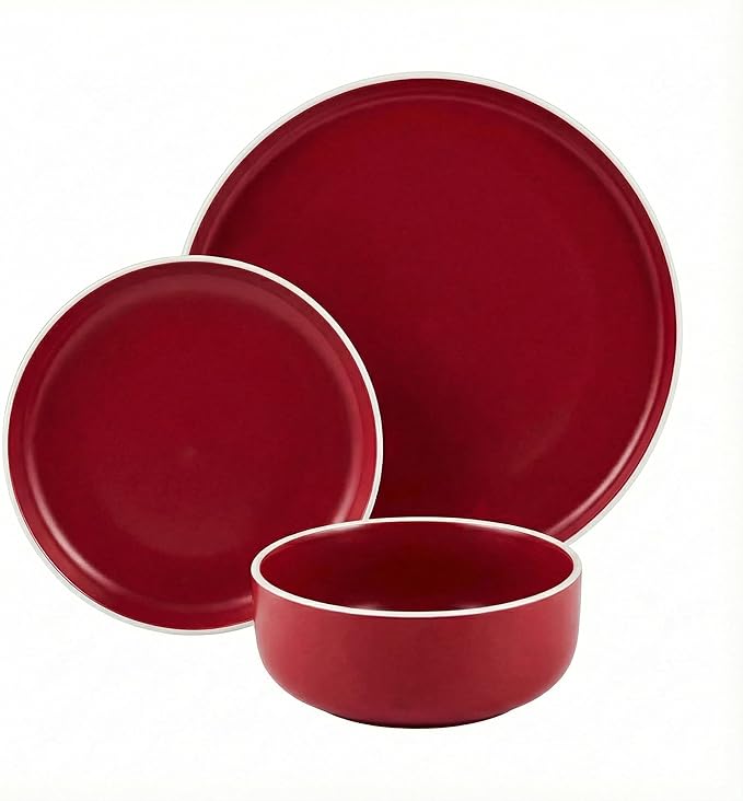 Plates and Bowls Sets12 Pieces Round Porcelain Dinnerware SetsDishes Plates Dishware SetsChip Resistant Ceramic Dish Set Dining Dinner Ware Service for 4