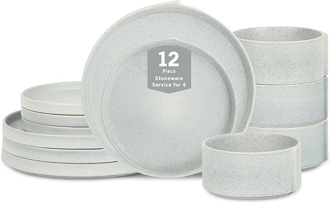 Stone Lain Bao 12-Piece Dinnerware Set Stoneware Blue-Grey