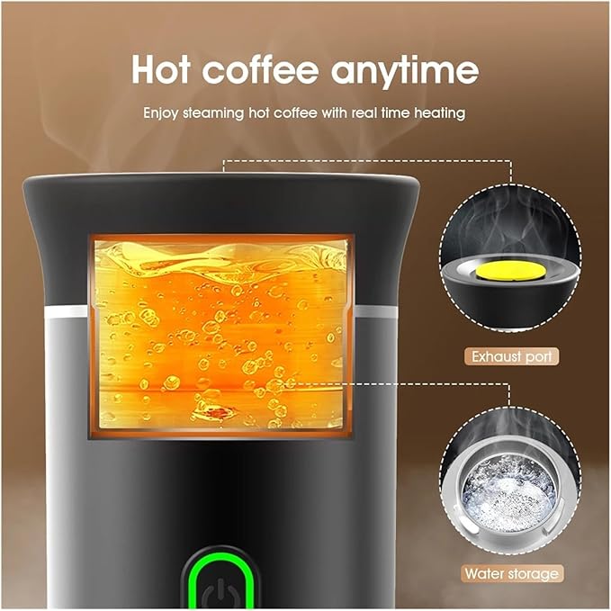3-in-1 Portable Electric Coffee Maker - 20Bar Espresso Machine for Capsule &amp Powder - Ideal for Camping Office and Travel(Sliver)