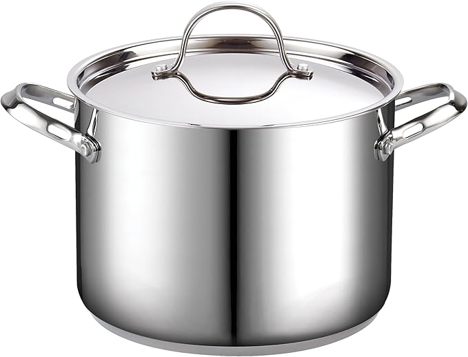 Cooks Standard Professional Stainless Steel Cookware Set 8PC 8 PC Silver &amp 8-Quart Classic Stainless Steel Stockpot with Lid 8-QT Silver