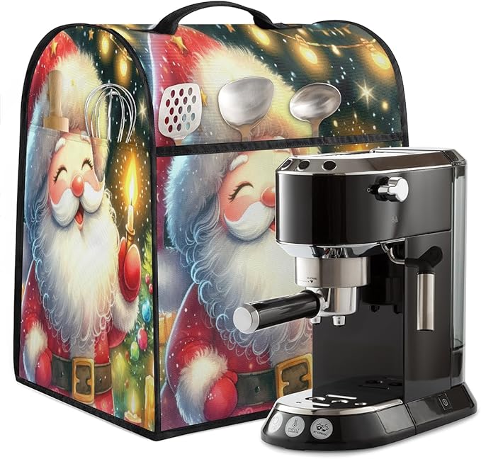 cfpolar Kitchen Aid Mixer Cover Compatible with 6-8 Quarts Xmas Cute Santa Claus Stand Mixer Cover Kitchen Aid Mixers Accessories Appliance Organizer Bag Dust Covers with Zipper Pocket