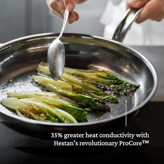 Hestan - NanoBond Collection - Titanium Stainless Steel 5-Piece Essential Cookware Set - Toxin PFAS &amp Chemical Free Clean Cookware Induction Cooktop Compatible