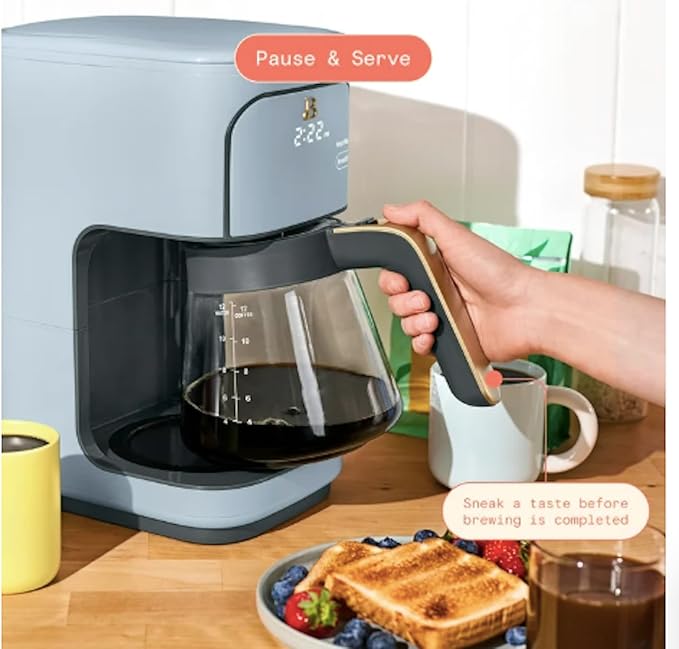 12-Cup Programmable Coffee Maker with Touch Display ~ Cornflower Blue