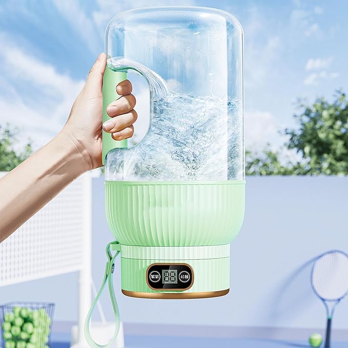 Multifunctional Portable Juicer Cup with Digital Display Personal Wireless Portable Blender Rechargeable for Shakes and Smoothies Fruits and Veggies Easy To Clean (White-A)