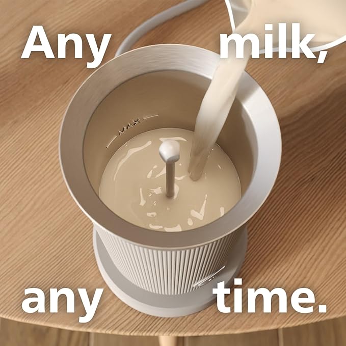 Philips Baristina Milk Frother - Foam milk perfectly. Hot and Cold. Dairy and Non-Dairy. Easy to Clean. for Philips Baristina Espresso Machines. Black (BAR311/60)
