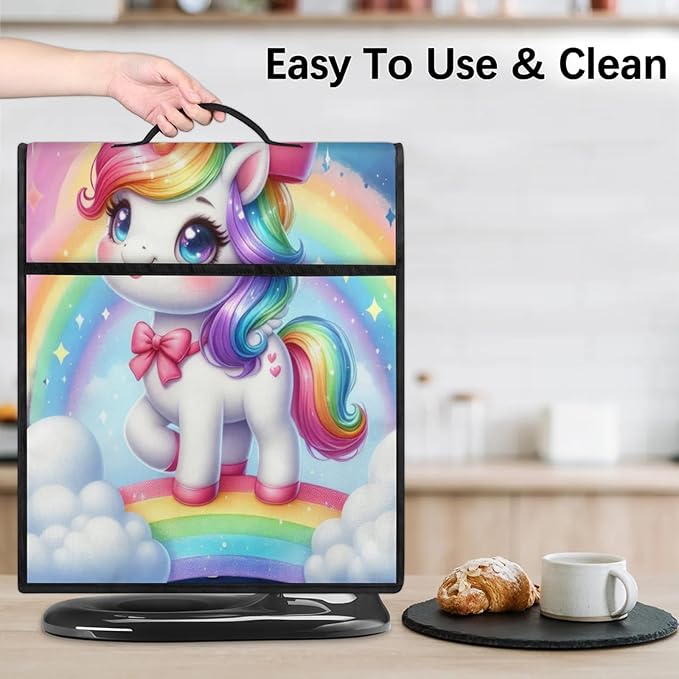 cfpolar Kitchen Aid Mixer Cover Compatible with 6-8 Quarts Unicorn Rainbow Bow Stand Mixer Cover Kitchen Aid Mixers Accessories Appliance Organizer Bag Dust Covers with Zipper Pocket