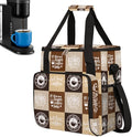 cfpolar Coffee Brown Coffee Maker Carrying Bag Coffees Machine Travel Storage Bag Compatible with K-Mini or K-Mini Plus Portable Single Serve Coffees Brewer Case with Pockets for K-Cup Pods