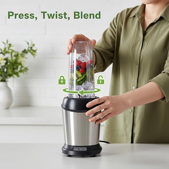 Sweetcrispy Smoothie Blender Personal Blender Set for Kitchen Smoothies Maker With BPA-Free Portable Cups For Shakes Sauces Juice Ice Crushing
