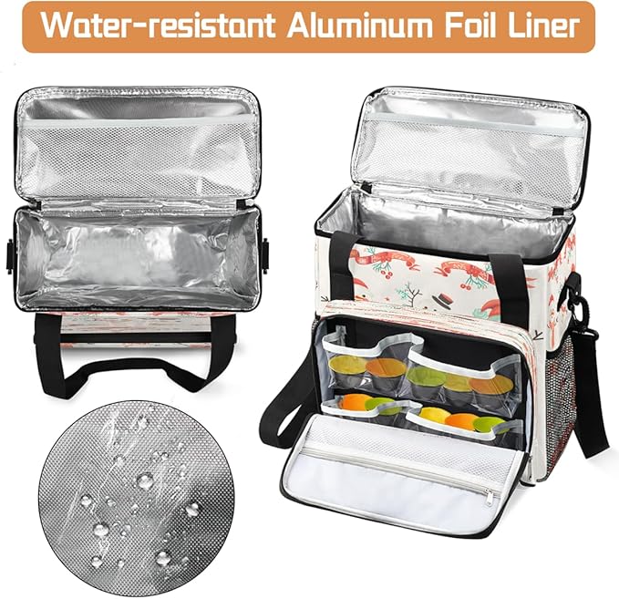 Christmas (705) Coffee Maker Carring Bag Travel Carrying Storage Tote Bag Compatible with Keurig K-Mini or K-Mini Plus Portable Single Serve Coffee Brewer Case with Pockets for K-cup Pods