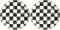 MACKENZIE-CHILDS Enamel Dinner Plate Decorative Dinnerware Plate 10 Inches Set of 1 Black-and-White Courtly Check (Pack of 2)