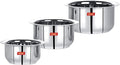 Sumeet Stainless Steel Tope/patila/cookware 370 550 800ml 3 Piece (Steel)