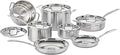 Cuisinart 12-Piece MultiClad Pro Triple Ply Stainless Stainless Steel Pots and Pans Set Cookware Set Compatible with Induction Electric Gas Cooktops Cool Grip Handles Oven Safe to 500°F Silver
