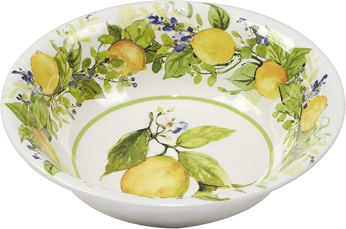 Lemon Zest 12-Piece Melamine Dinnerware Set Service for 4 – Unbreakable Outdoor Plates &amp Bowls for Patio Dining Summer BBQs Poolside Meals Picnics Everyday Family Use &amp Entertaining