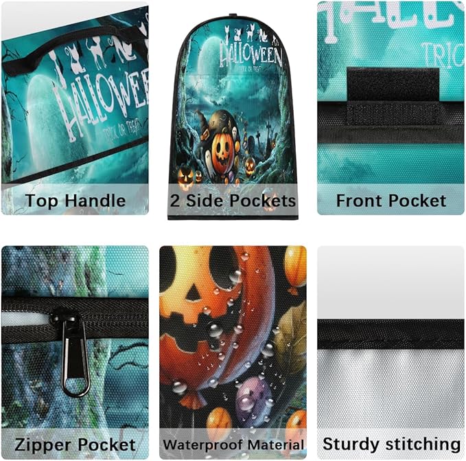 cfpolar Kitchen Aid Mixer Cover Compatible with 6-8 Quarts Halloween Pumpkin Ghosts Green Forest Stand Mixer Cover Kitchen Aid Mixers Accessories Appliance Organizer Bag Dust Covers with Zipper Pocket
