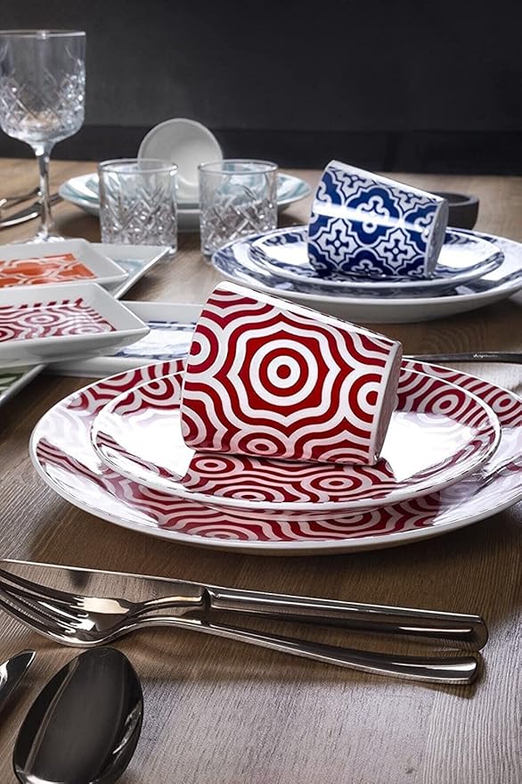Casablanca 24 Pcs Porcelain Dinnerware Set for 6 Persons - Dishwasher safe