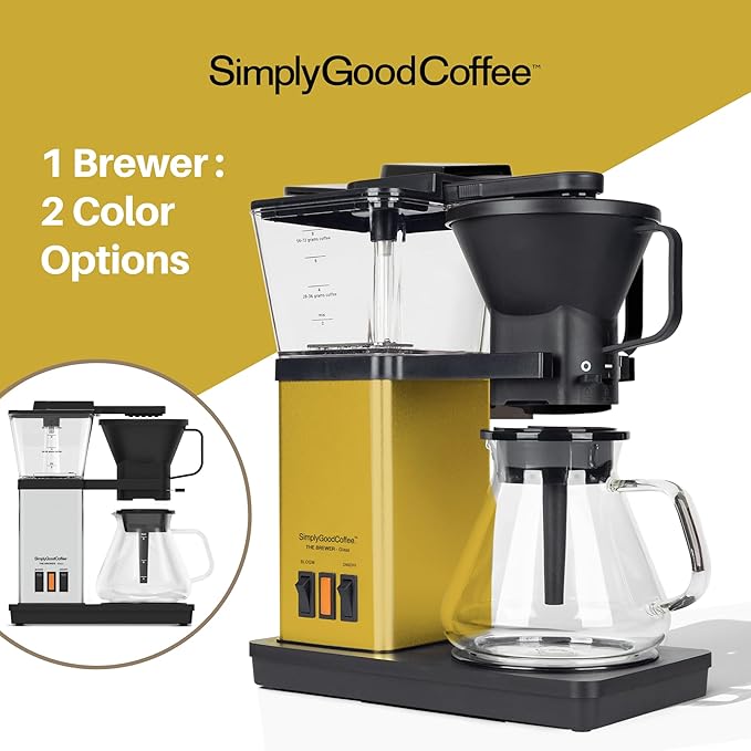 SimplyGoodCoffee Coffee Maker/Coffee Machine. 8 Cup Automatic Drip Pour Over Coffee Brewer With Vinyl Wrap Custom Kit. Easy To Use Gold Cup Standard. Milan Gold