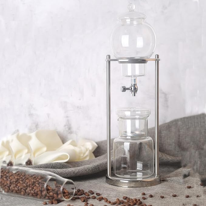 LOYALHEARTDY Ice Cold Brew Dripper Coffee Maker 600 ml Luxury Iced Coffee Maker Smooth Drip Coffee Maker with Adjustable Rate Dripper Cold Brew Coffee Machine Ice Drip Coffee Maker for Coffee &amp T
