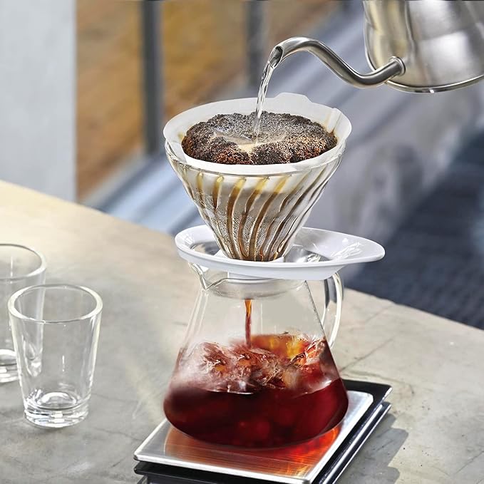 HARIO VDGR-02-B V60 Heat-resistant Glass Transmission Dripper 02 For 1-4 Cups Black Made in Japan