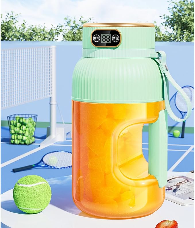 Portable Juicer Cup 150W 1200ml Multifunctional Mini Travel Blender for Gym Home Office Sports Outdoor with Juice Cup Blender (Green)