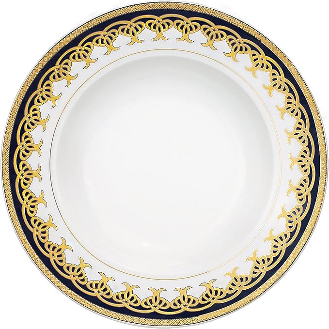 Lorren Home Trends 57-Piece Porcelain Dinnerware Set Iris Service for 8