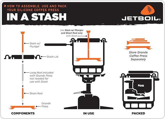 Jetboil Silicone French Press Coffee Maker Camping and Backpacking Stoves1000 milliliters Grande