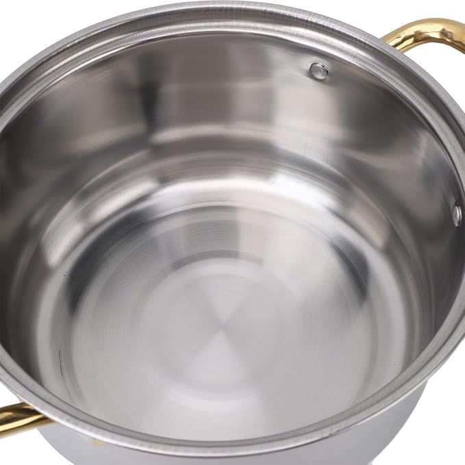 Stainless Steel Pots and Pans Set Ergonomic Handle Multifunctional Cookware Set Cooking Pots with Glass Lids for Kitchen Kitchen Cookware Sets for All Stovetops