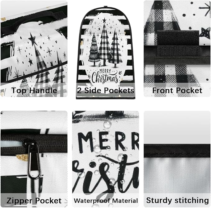 cfpolar Kitchen Aid Mixer Cover Compatible with 6-8 Quarts Christmas Tree Black And White Stand Mixer Cover Kitchen Aid Mixers Accessories Appliance Organizer Bag Dust Covers with Zipper Pocket