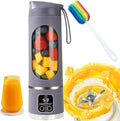 Digital Multimode Display Blender Portable Digital Display Juicer USB Rechargeable Mini Juice Cup With 12 Stainless Steel Blades Leak Proof Design (purple)