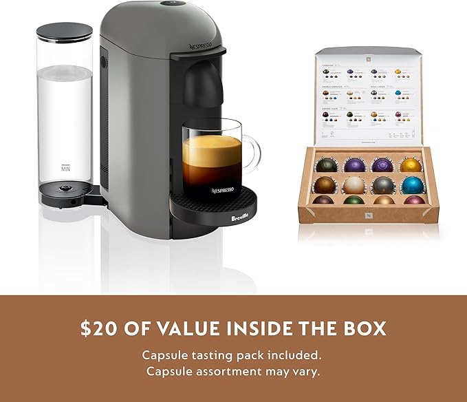 Nespresso Vertuo Plus Coffee and Espresso Maker by Breville Grey
