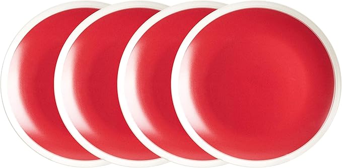 Rock Ridge Speckled Stoneware Dinnerware Set (16pc Set Ruby and Ivory)