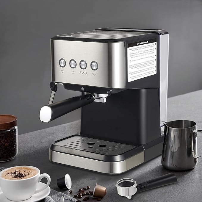 Semi-Automatic Espresso Machine Coffee Maker 1050W Small Drip Coffee Machine Smart Home Kitchen Essentials