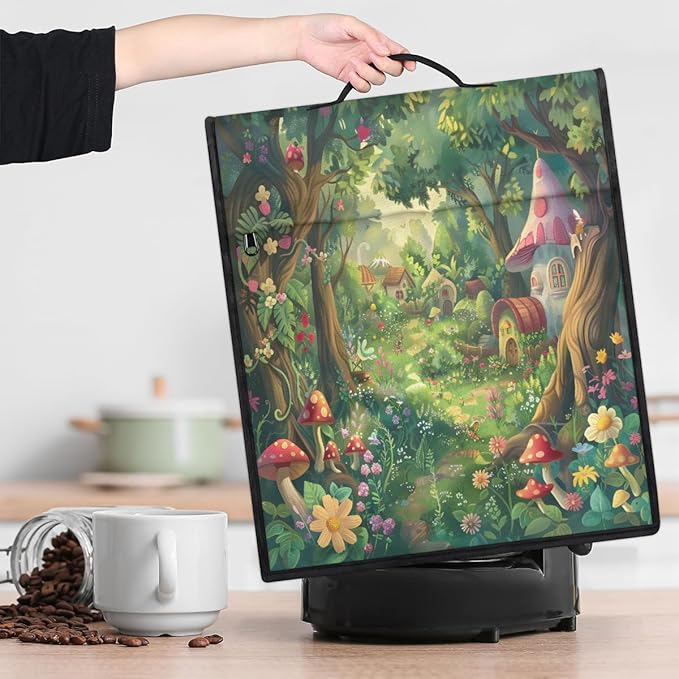 Kitchen Aid Mixer Cover Forest Castle Tree Stand Mixer Cover Compatible with 6-8 Quarts Stand Mixers Dust Covers with Zipper Pocket Foldable Washable Kitchen Aid Organizer Bag